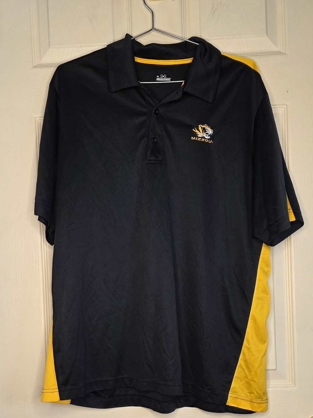 Under Armour Black and Gold Mizzou Polo